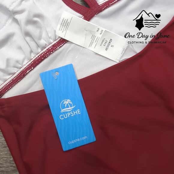 Cupshe Tie Wrap V Neck One Piece Swimsuit Size S - Picture 5 of 6